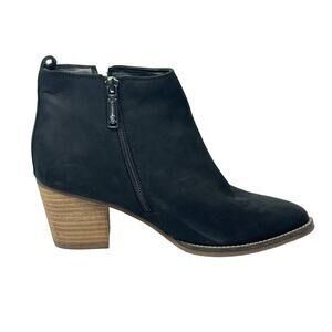 Blondo Norma‎ Nubuck Waterproof Black Suede Ankle Boots 9M NEW Side Zip
